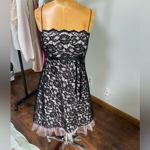 Y2k morgan and co lace and tulle cocktail dress